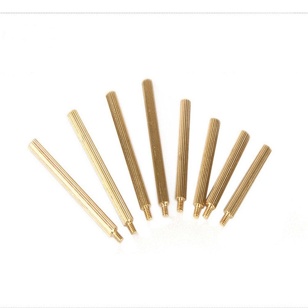 M2 Male to Female Threaded Spacer Single Pass Round Brass Standoff Corrosion-Resistant Connector for PCB Electronics Hardware Assembly Copper