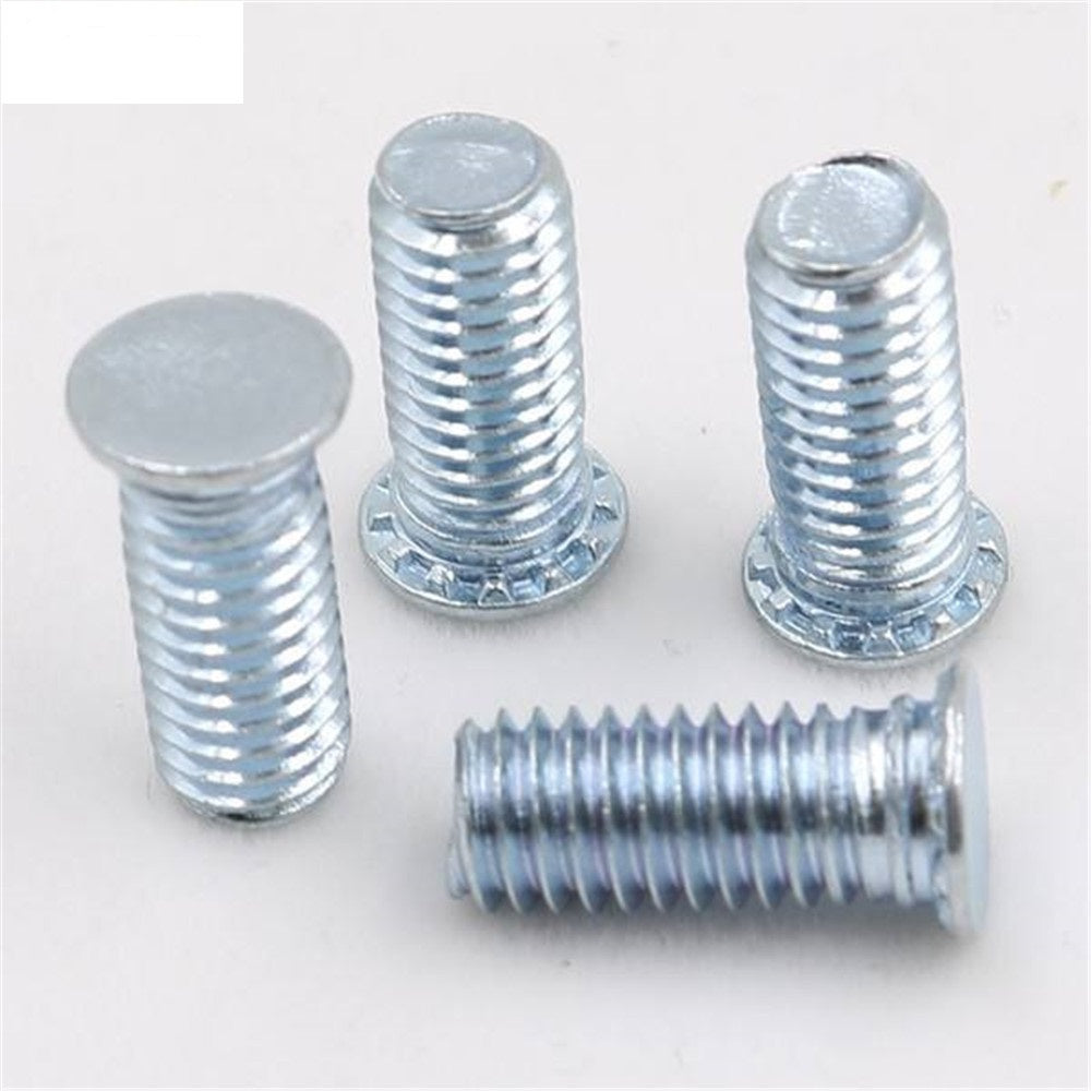 1000PCS FH-M6-30 Self-Clinching Threaded Studs Metal Sheets Panel Spacers Round Head Fasteners for Feigned Crimped Cabinet Pins Vis Screw