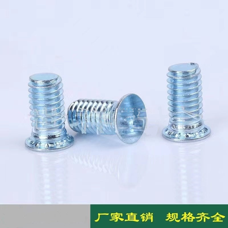 1000PCS FH-M6-30 Self-Clinching Threaded Studs Metal Sheets Panel Spacers Round Head Fasteners for Feigned Crimped Cabinet Pins Vis Screw