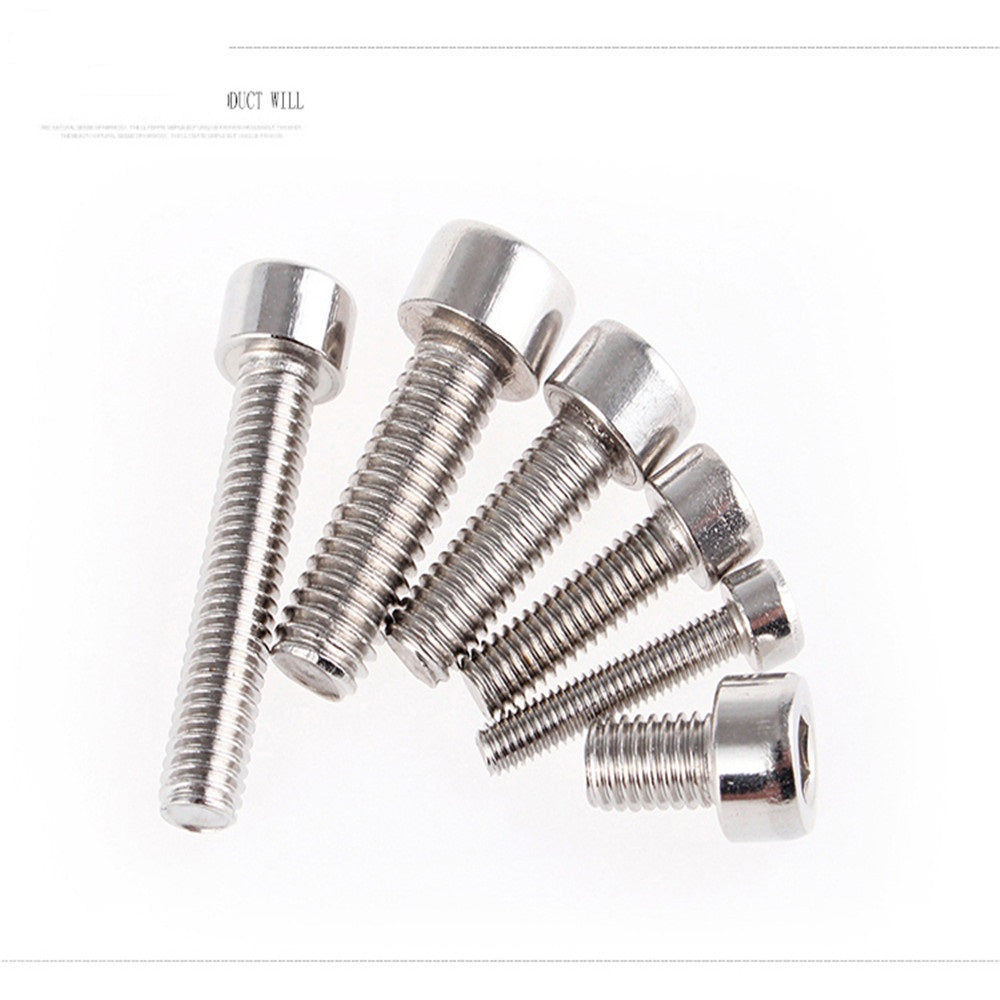 2000PCS M2 M2.5 DIN912 201 Stainless Steel Hexagon Socket Head Cap Screw Cylindrical Hex Drive High Tensile Strength Allen Bolt