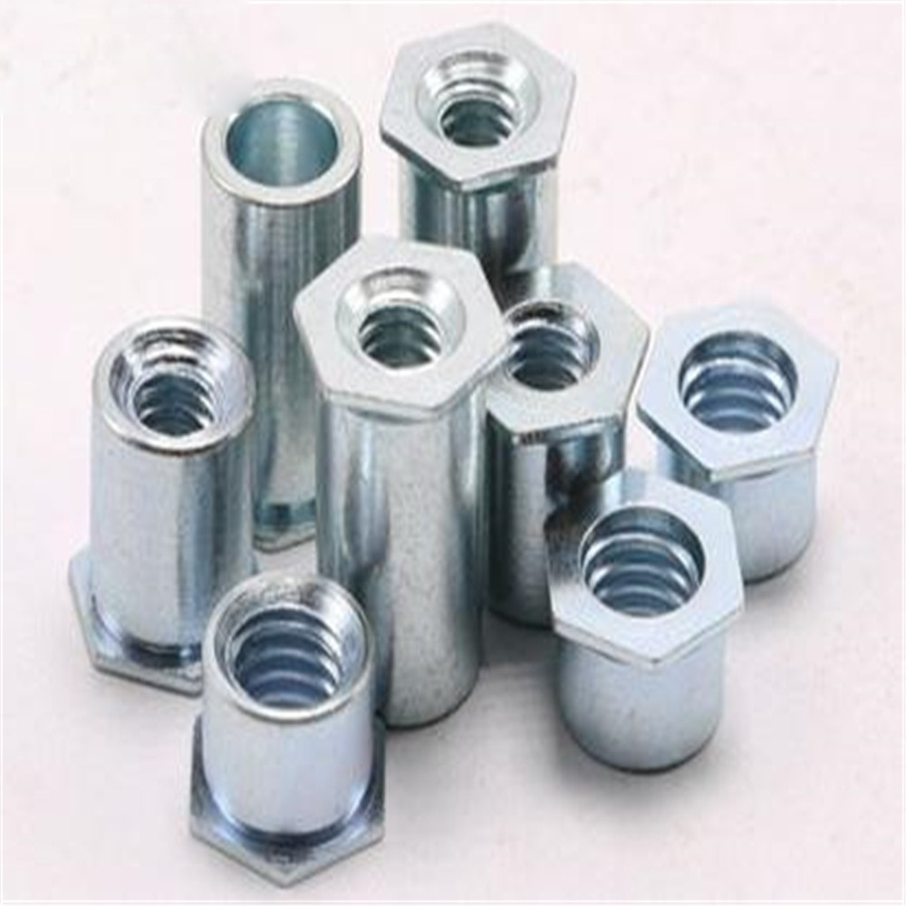 1000PCS SOS-8632 Inch Self Clinching Hex Rivet Nuts Press Fit Standoffs Thru-hole Spacer Threaded Feigned Crimped Sheet Metal Panel 304 Stainless Steel