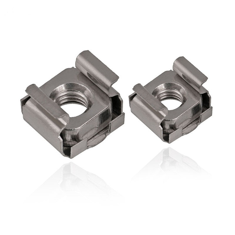 M4-M10 Cage Nut Stainless Steel Square with Retainer Clip Durable Fastener for Server Rack Enclosure Cabinet YJT3015