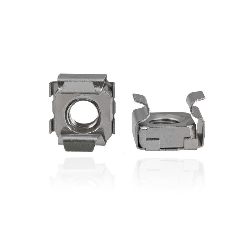 M4-M10 Cage Nut Stainless Steel Square with Retainer Clip Durable Fastener for Server Rack Enclosure Cabinet YJT3015