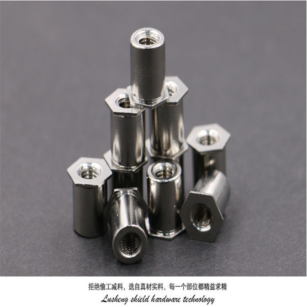 500PCS SOS-M4-8.5 Press-fit Standoffs Hex Rivet Nuts Thru-hole Spacer Threaded Self Clinching Feigned Crimped Sheet Metal Panel 304 Stainless Steel