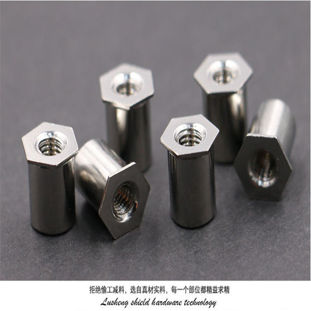 500PCS SOS-M4-8.5 Press-fit Standoffs Hex Rivet Nuts Thru-hole Spacer Threaded Self Clinching Feigned Crimped Sheet Metal Panel 304 Stainless Steel