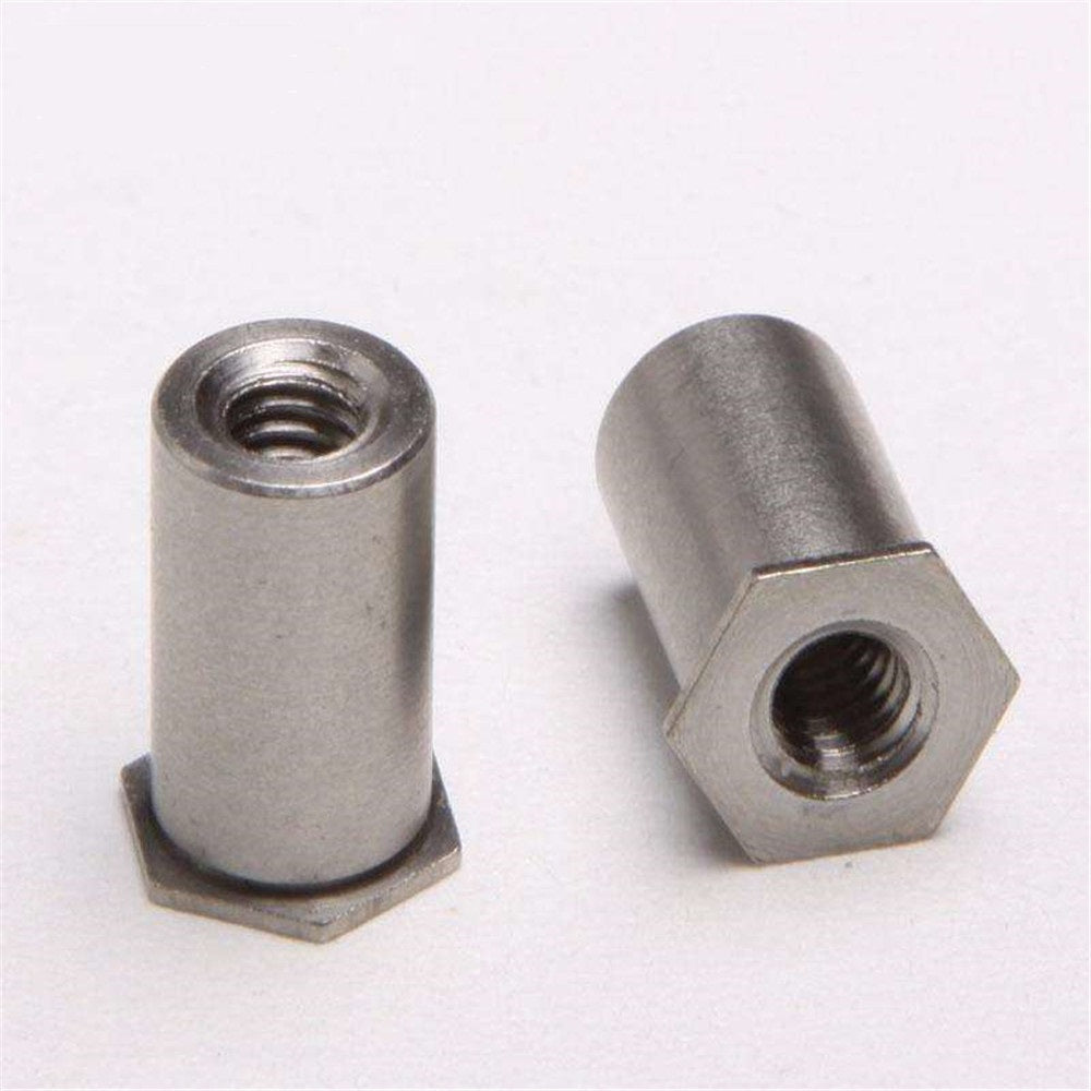500PCS SOS-M4-8.5 Press-fit Standoffs Hex Rivet Nuts Thru-hole Spacer Threaded Self Clinching Feigned Crimped Sheet Metal Panel 304 Stainless Steel