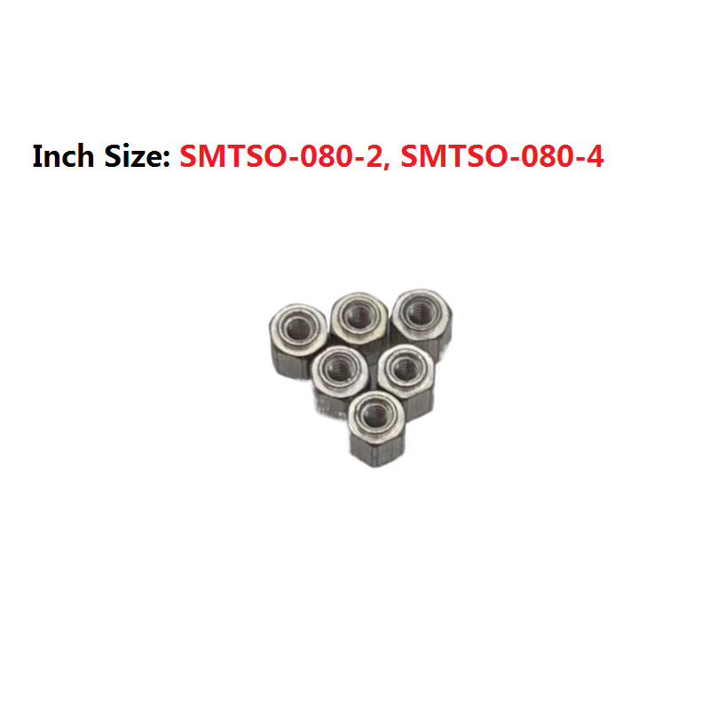 SMTSO-080-4 Hex Small Patch Weld Nut SMT Spacer SMD Standoff PCB Surface Mount Tuercas Steel Brass Tin Plated Copper