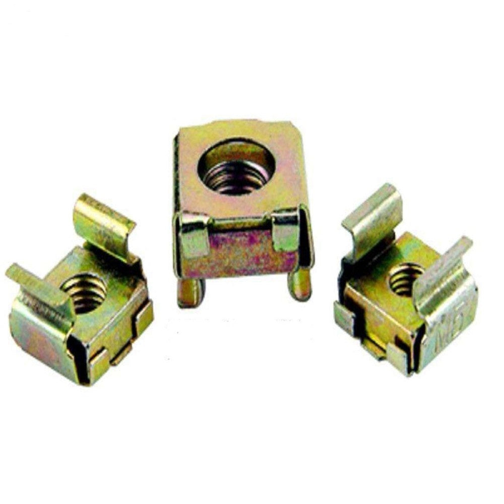 M4-M12 Plated Cage Nut Color/White Zinc Steel Square with Retainer Clip Durable Fastener for Server Rack Enclosure Cabinet YJT3015