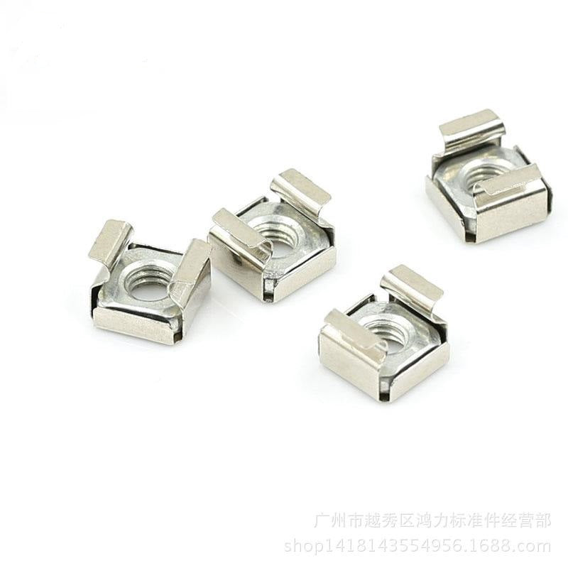 M4-M10 Cage Nut Stainless Steel Square with Retainer Clip Durable Fastener for Server Rack Enclosure Cabinet YJT3015