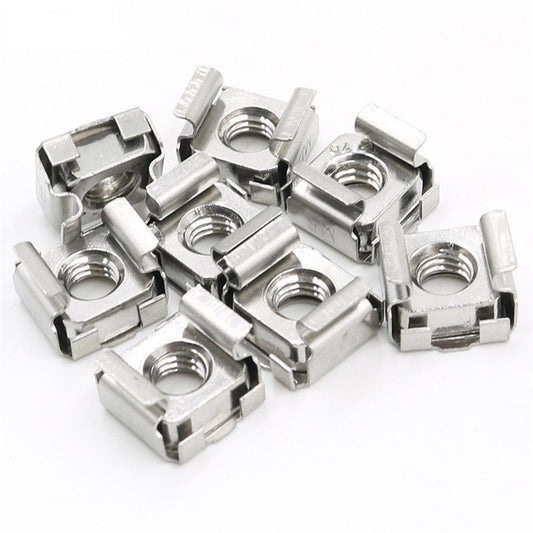 M4-M10 Cage Nut Stainless Steel Square with Retainer Clip Durable Fastener for Server Rack Enclosure Cabinet YJT3015