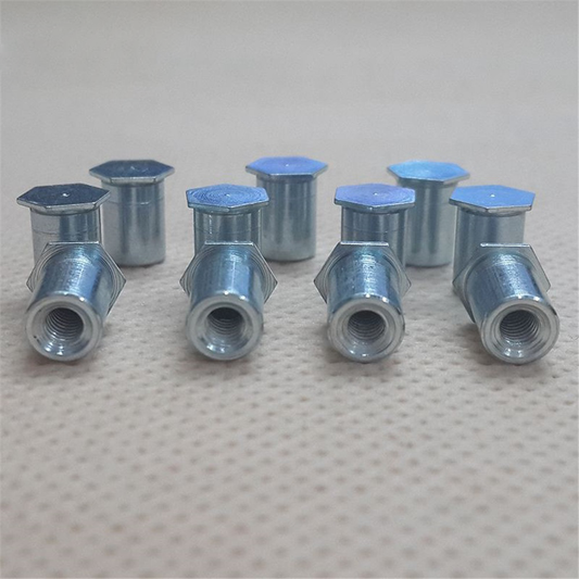 500PCS BSO-M4 (O/D 7.12mm) Hex Rivet Nuts Press Fit Standoffs Blind Spacer Threaded Self Clinching Feigned Crimped Sheet Metal Panel Carbon Steel