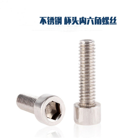 M6 DIN912 201 Stainless Steel Hexagon Socket Head Cap Screw Cylindrical Hex Drive High Tensile Strength Allen Bolt