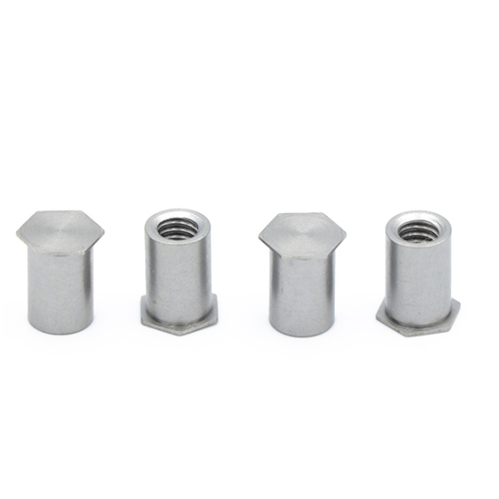 1000PCS BSOS-832-24 Press-fit Standoff Hex Blind Hole Spacer Nuts Threaded Self Clinching Feigned Crimped Sheet Metal Panel 304 Stainless Steel Stud