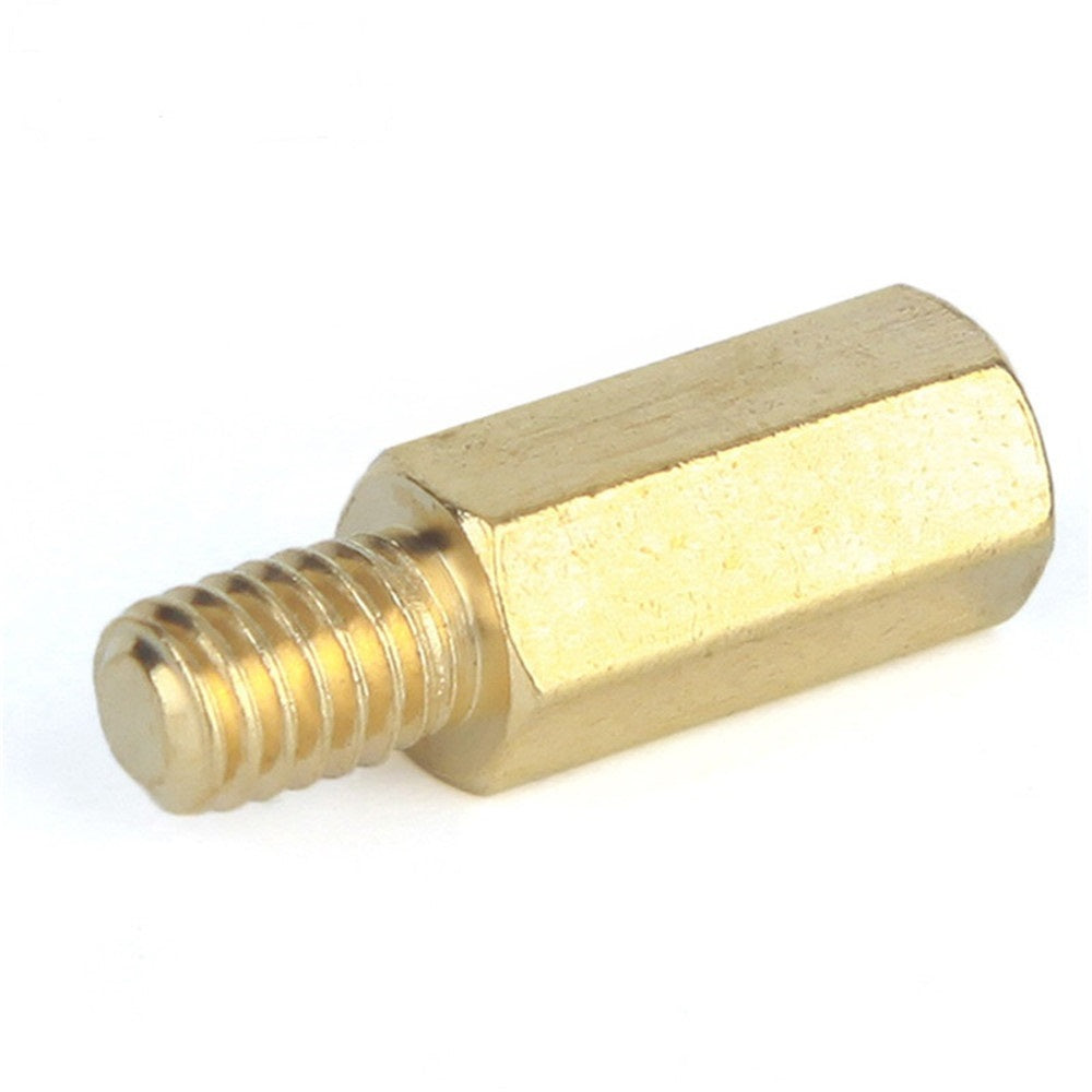 M3*3 Male to Female Threaded Hex Spacer Single Pass Hexagon Brass Standoff Corrosion-Resistant Connector for PCB Electronics Hardware Assembly Copper