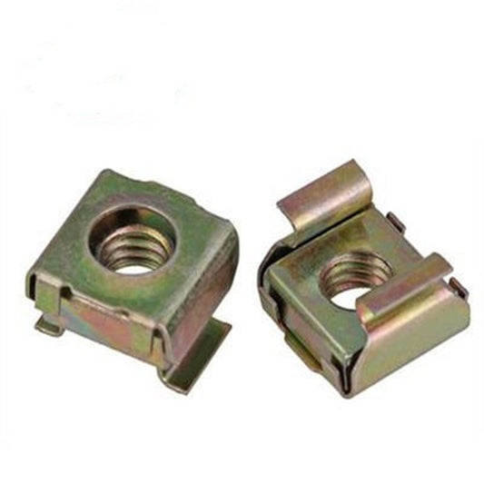 M4-M12 Plated Cage Nut Color/White Zinc Steel Square with Retainer Clip Durable Fastener for Server Rack Enclosure Cabinet YJT3015